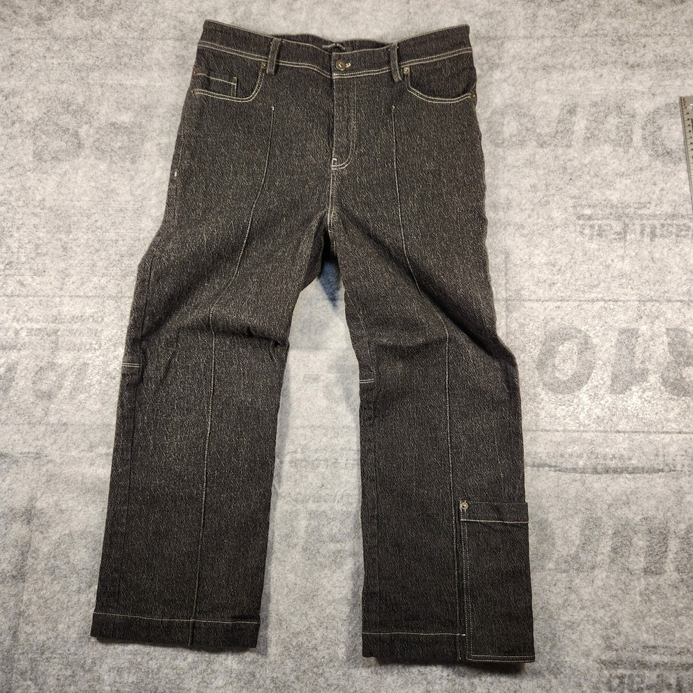 Annette Gortz‎ Women's gray marble Demin cropped pants High Rise size 33 x 24